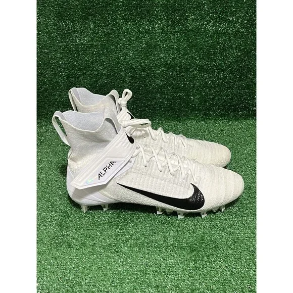 Nike Alpha Menace Elite 2 Football Cleats White Grey AO3374-101 Men’s Size 14.5 - Picture 4 of 9